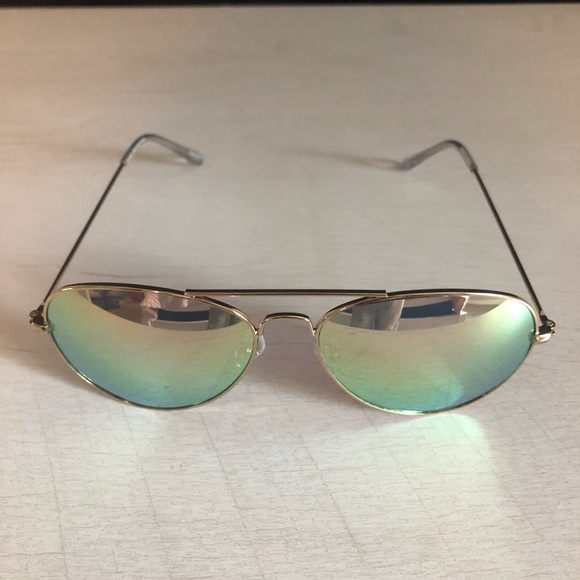 Classic Aviator Sunglasses Metal Frame Pink Lens - Picture 2 of 5